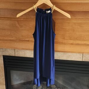 MICHAEL Michael Kors Navy Chain Long Tank. Size XS.